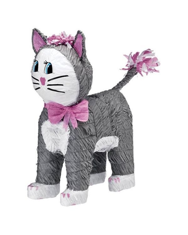Grey Cat Piñata - 46cm x 25cm