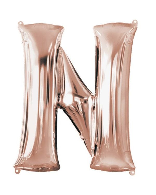 Rose Gold Letter N Air Filled Balloon - 16&quot; Foil