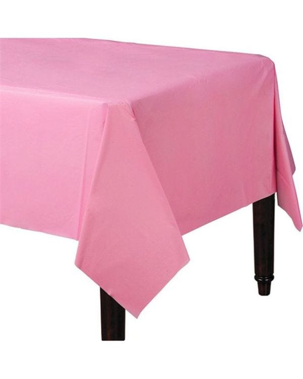 Baby Pink Plastic Table Cover - 1.4m x 2.8m