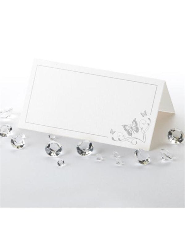 Elegant Silver Butterfly Wedding Place Cards (50pk)