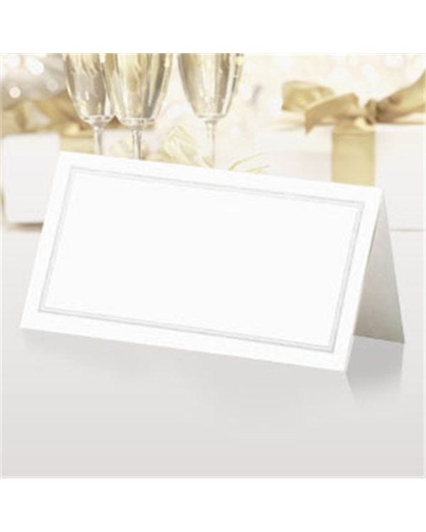 White &amp; Silver Wedding Place Cards (50pk)