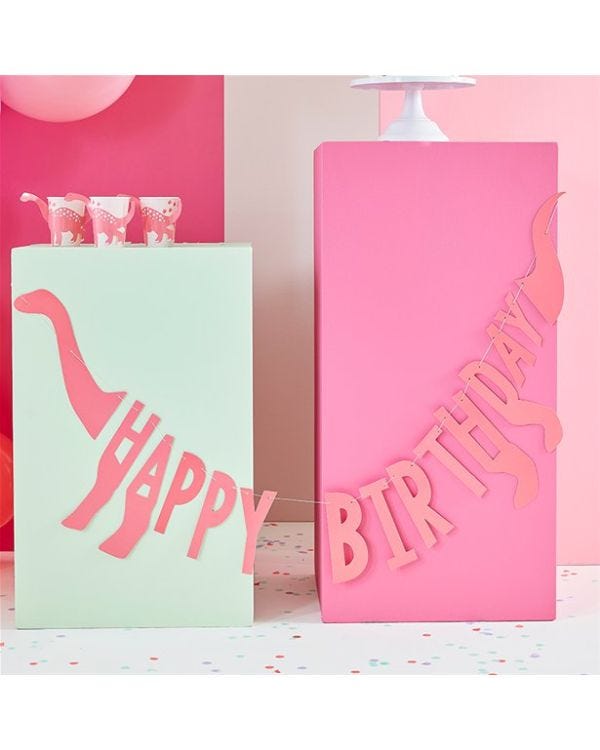 Party Like A Dinosaur Happy Birthday Bunting - 137cm