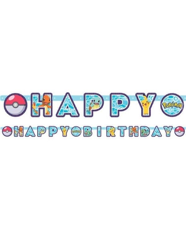 Pokémon &#039;Happy Birthday&#039; Paper Letter Banner - 2.1m