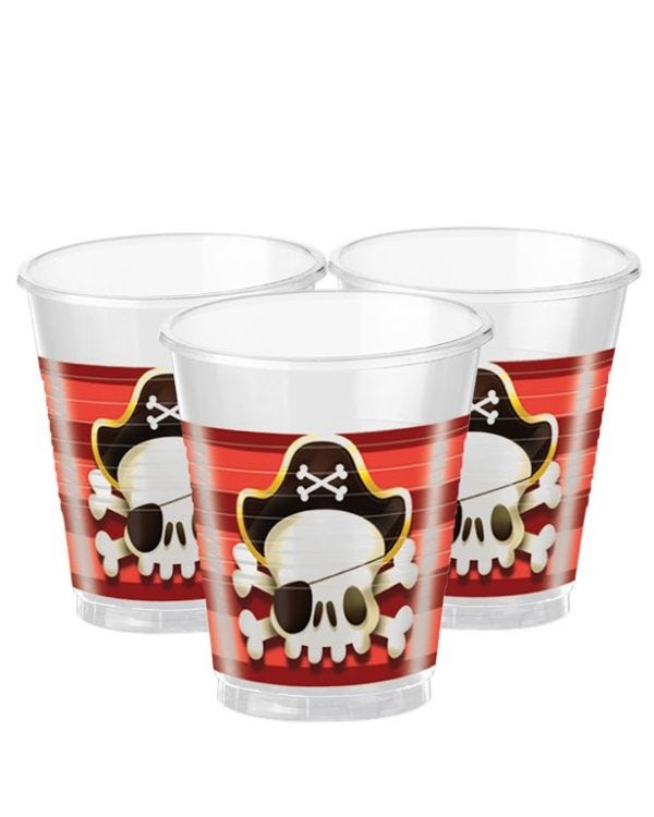 Powerful Pirates Plastic Cups - 200ml (8pk)