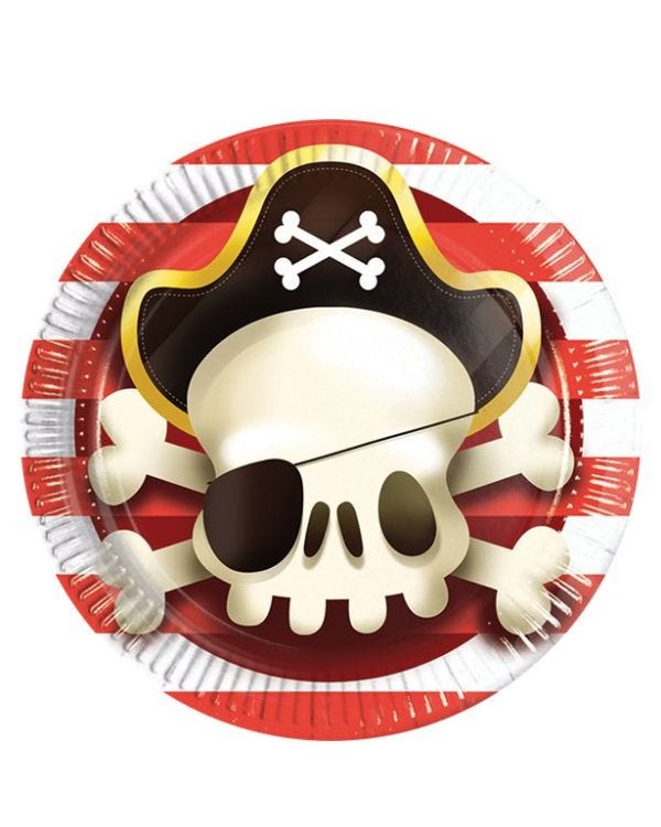 Powerful Pirates Paper Plates - 23cm (8pk)