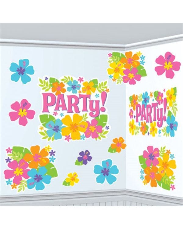 Hibiscus Cutouts - Hawaiian Decoration (12pk)