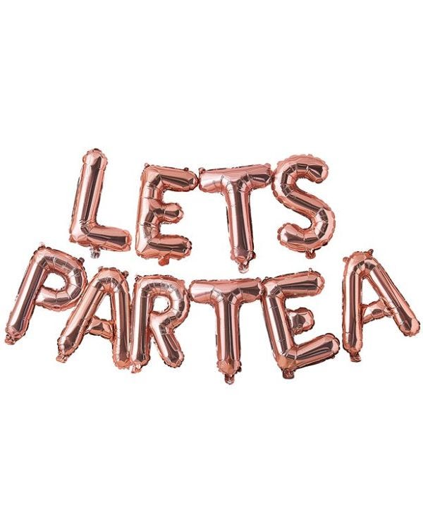 Rose Gold &#039;LETS PARTEA&#039; Balloon Bunting