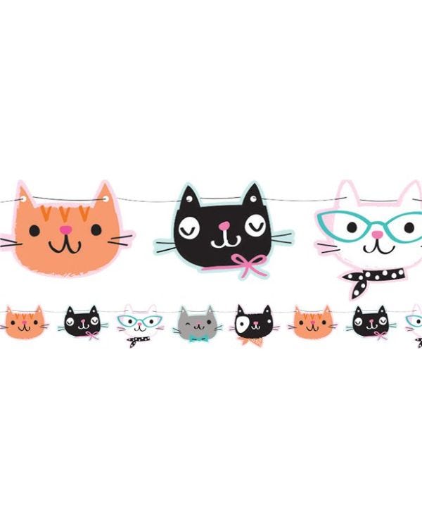 Purr-fect Party Shaped Paper Banner - 1.7m