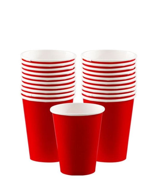 Red Paper Cups - 266ml (20pk)