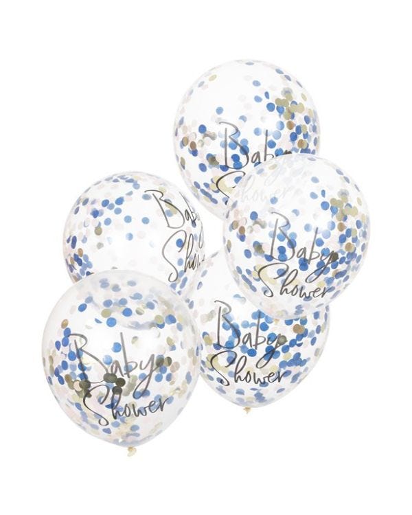Baby Shower&#039; Confetti Latex Balloons - 12&quot; (5pk)