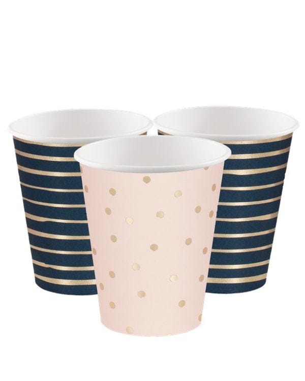 Gender Reveal Navy &amp; Pink Cups (8pk)
