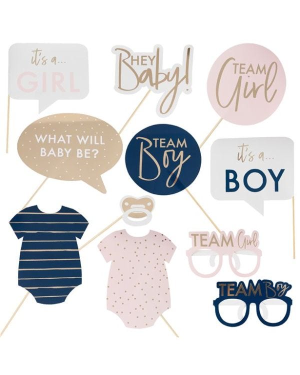 Gender Reveal Photo Props (10pk)