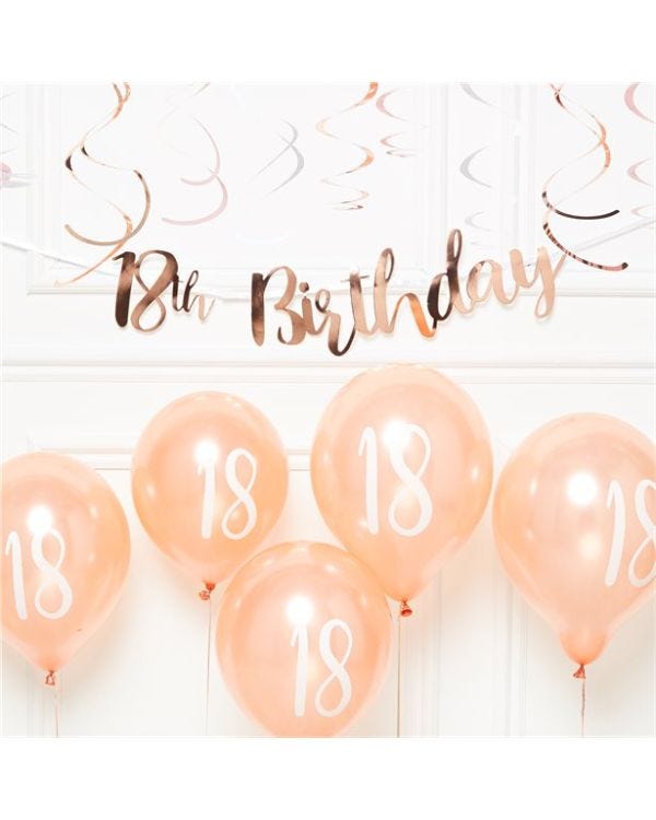 18th Birthday Rose Gold Decoration Kit - Value