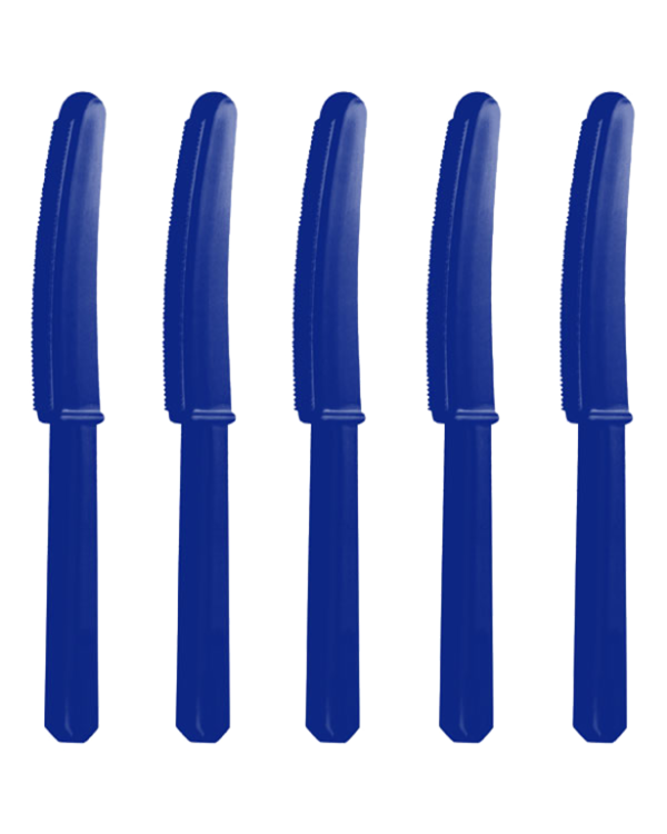 Royal Blue Reusable Plastic Knives - 20pk