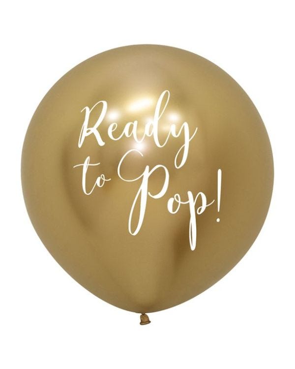 Ready To Pop Gold Giant Balloon - 24&quot; Latex