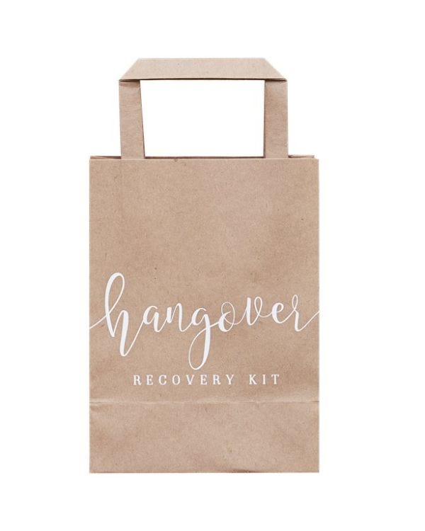 Rustic Country Hangover Cure Bags - 26cm (5pk)