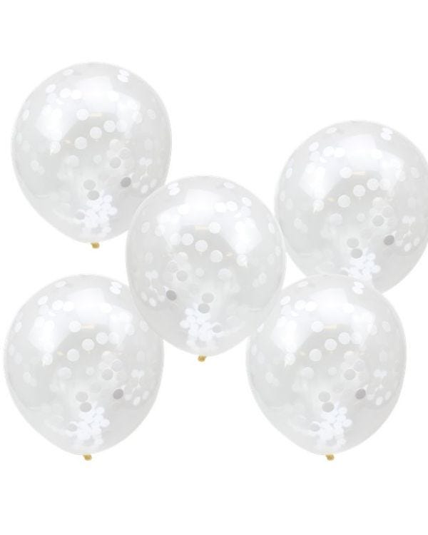 Rustic Country White Confetti Latex Balloons - 12&quot; (5pk)
