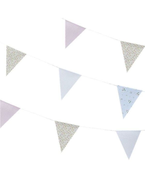 Rustic Country Floral Paper Bunting - 10m