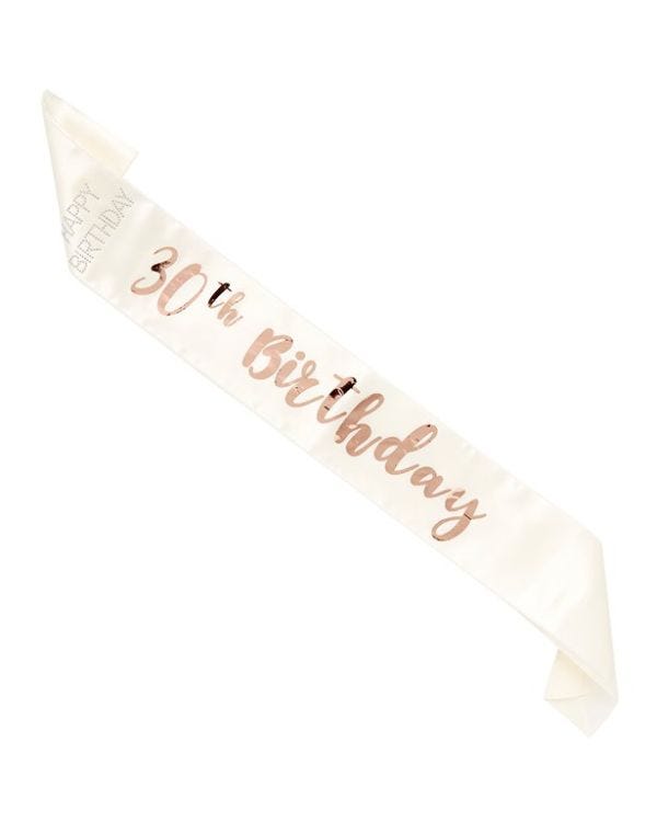 Rose Gold 30th Birthday Sash