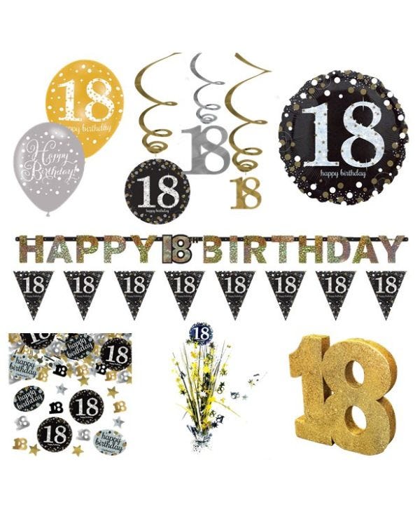 Sparkling Celebration 18th Decorating Kit - Premium