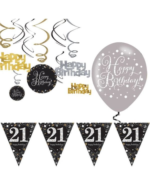 Sparkling Celebration 21st Decoration Kit - Value