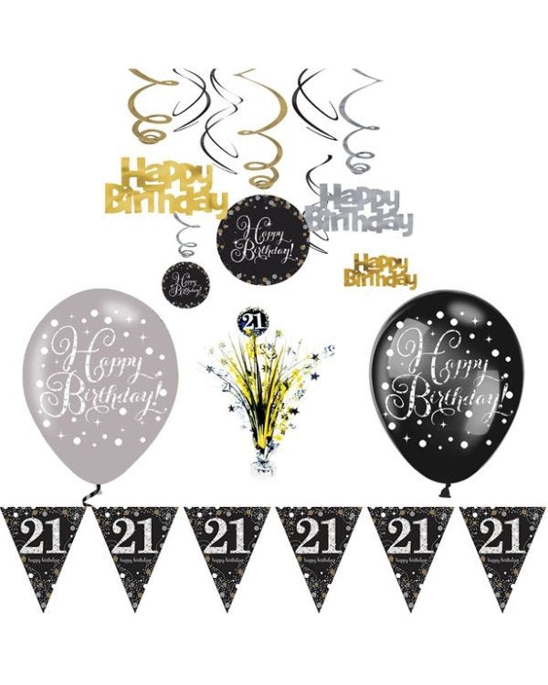 Sparkling Celebration 21st Decoration Kit - Deluxe
