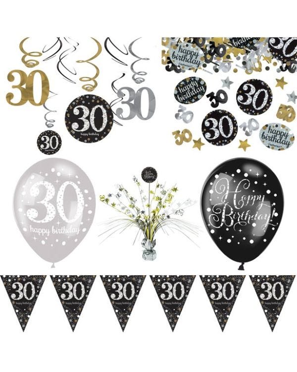 Sparkling Celebration 30th Decoration Kit - Deluxe