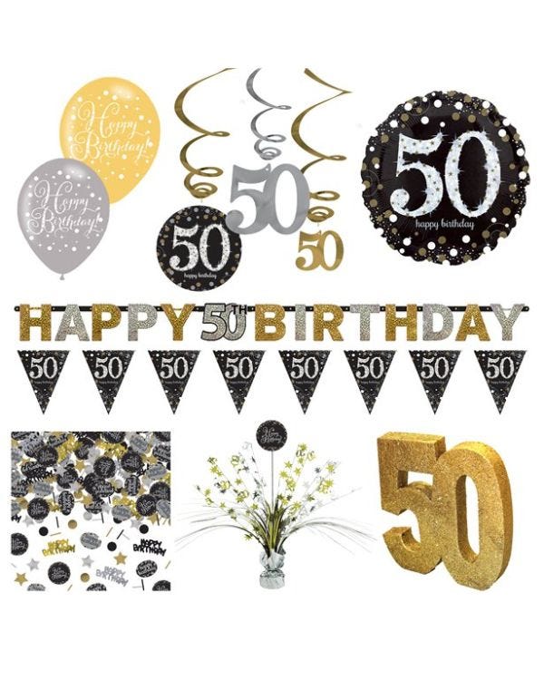 Sparkling Celebration 50th Decorating Kit - Premium
