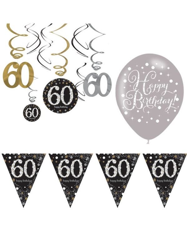 Sparkling Celebration 60th Decoration Kit - Value