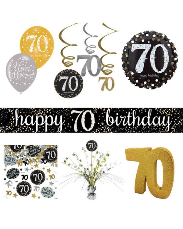 Sparkling Celebration 70th Decorating Kit - Premium