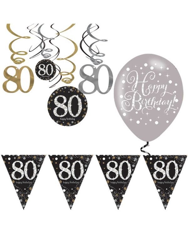 Sparkling Celebration 80th Decoration Kit - Value