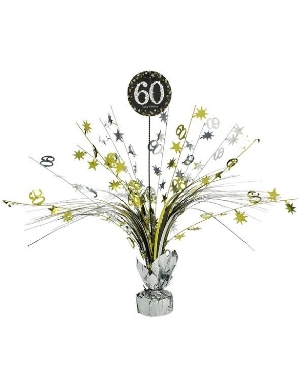 Sparkling Celebration 60th Foil Table Centrepiece - 33cm