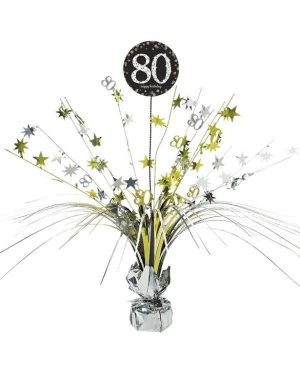 Sparkling Celebration Age 80 Table Centrepiece - 46cm