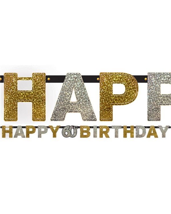 Sparkling Celebration 60th Birthday Letter Banner - 2m