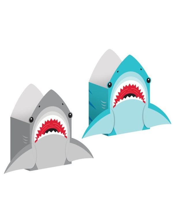 Shark Party Shaped Paper Party Bags (8pk)