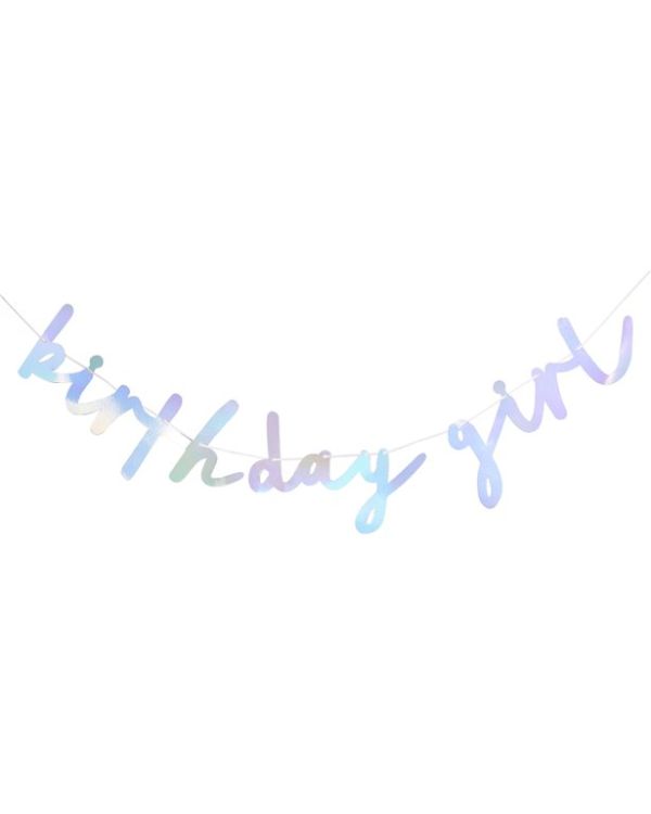 Iridescent &#039;Birthday Girl&#039; Paper Banner - 2m