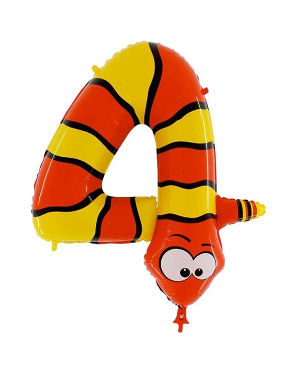 Snake Number 4 Balloon - 40&#039;&#039; Animaloon Foil