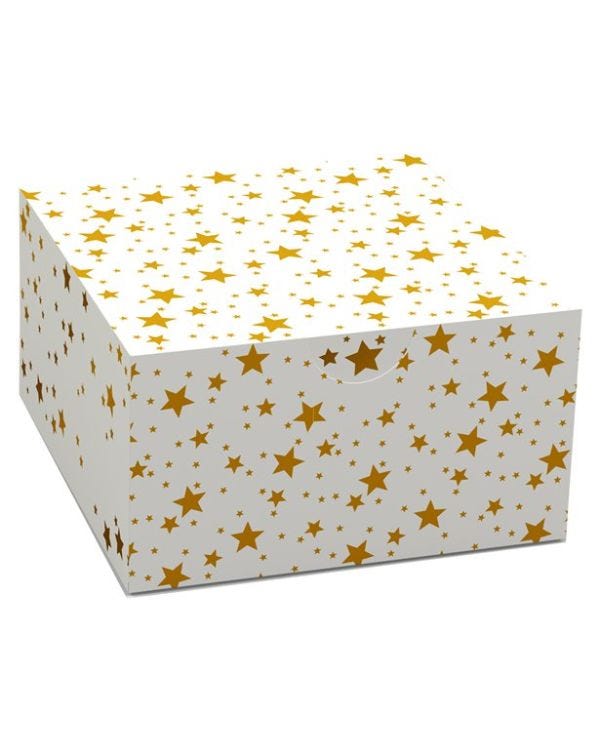 Gold Stars Cake Box - 10&quot;