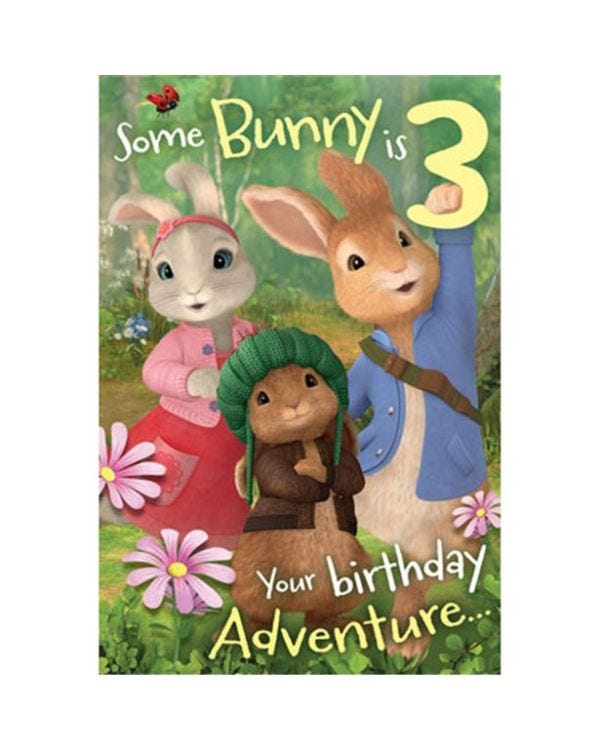Peter Rabbit Age 3 Activity Birthday Card
