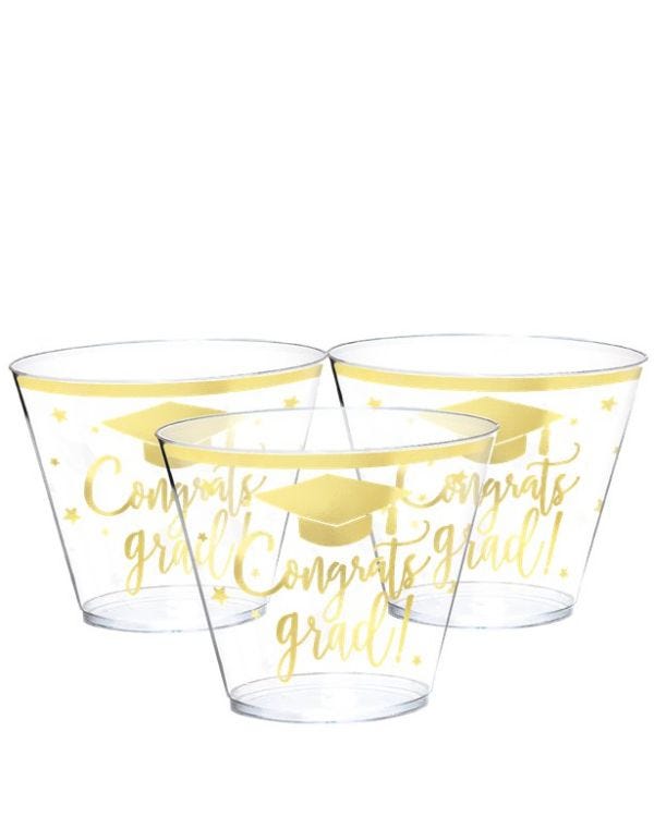 Graduation Plastic Tumblers - 266ml (30pk)