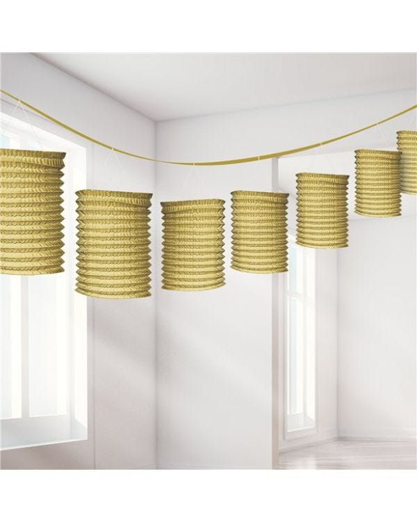 Gold Paper Lantern Garland Decoration - 3.7m