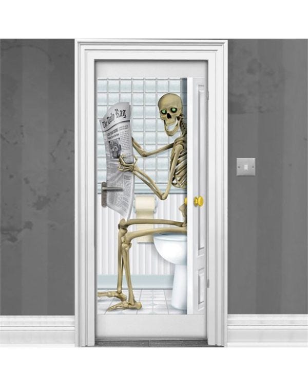 Skeleton Bathroom Door Decoration - 1.5m