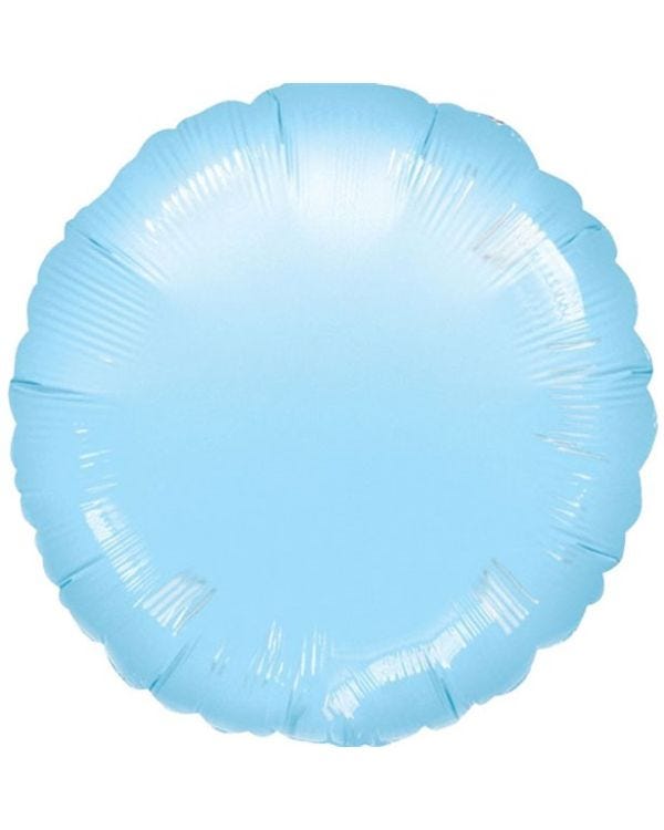 Pastel Blue Round Balloon - 18&#039;&#039; Foil - unpackaged