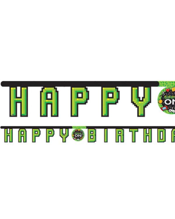 Game On &#039;Happy Birthday&#039; Paper Banner - 2.18m