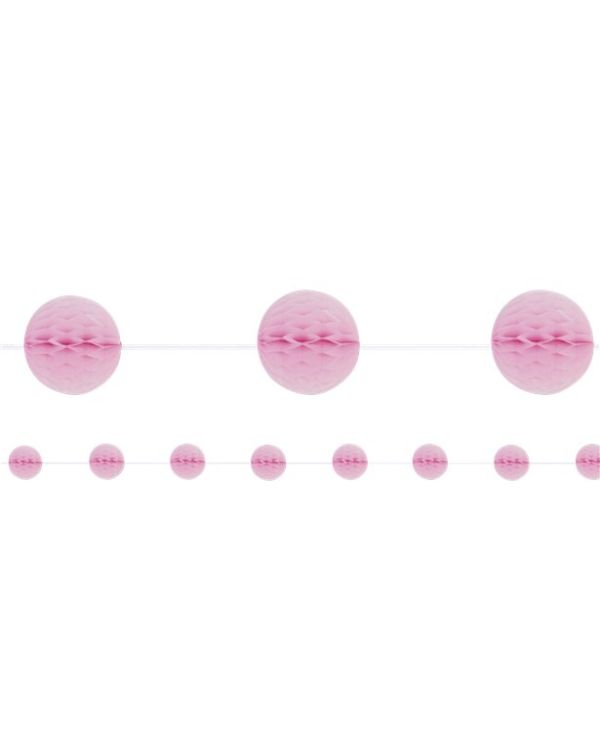 Baby Pink Honeycomb Garland Decoration - 2.1m