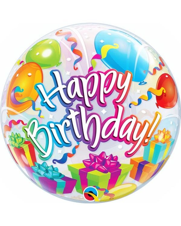 &#039;Happy Birthday&#039; Bubble Balloon - 22&quot;