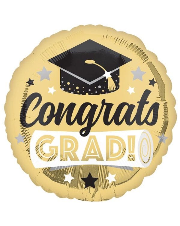 Congrats Grad Gold Balloon - 18&quot; Foil