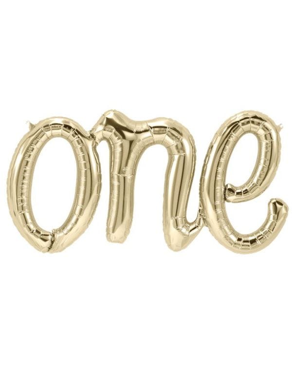 One White Gold Script Phrase Balloon - 30&quot; Foil