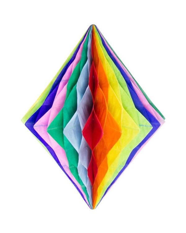 Rainbow Honeycomb Diamond Decoration - 30cm