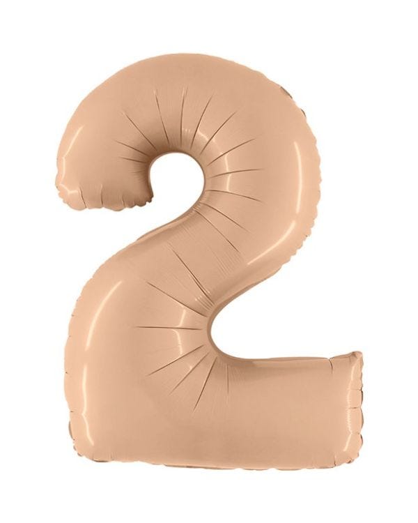 Number 2 Satin Nude Foil Balloon - 40&quot;